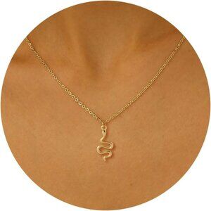 ⚡Golden Necklace Dragon Dragonfly Turtle Snake Pendant Simple Cute Trendy Plated